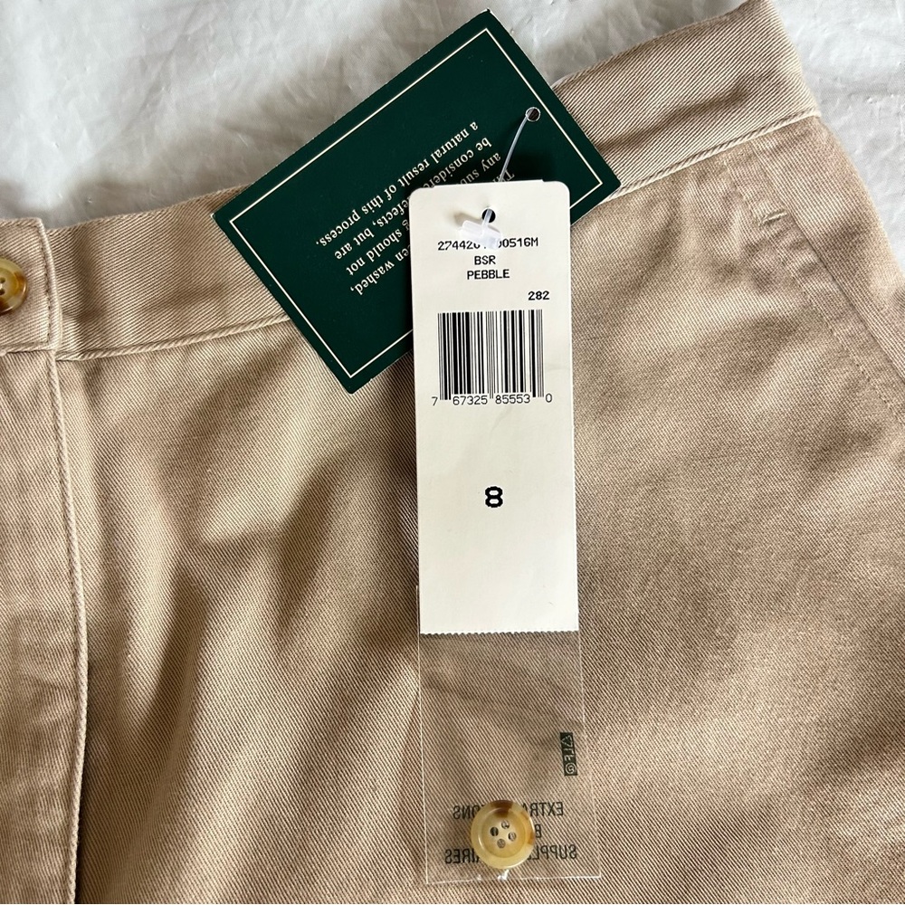 Lauren Ralph Lauren 90s Classic High-Rise Khaki Chino Shorts 8 NWT Preppy - Picture 6 of 8